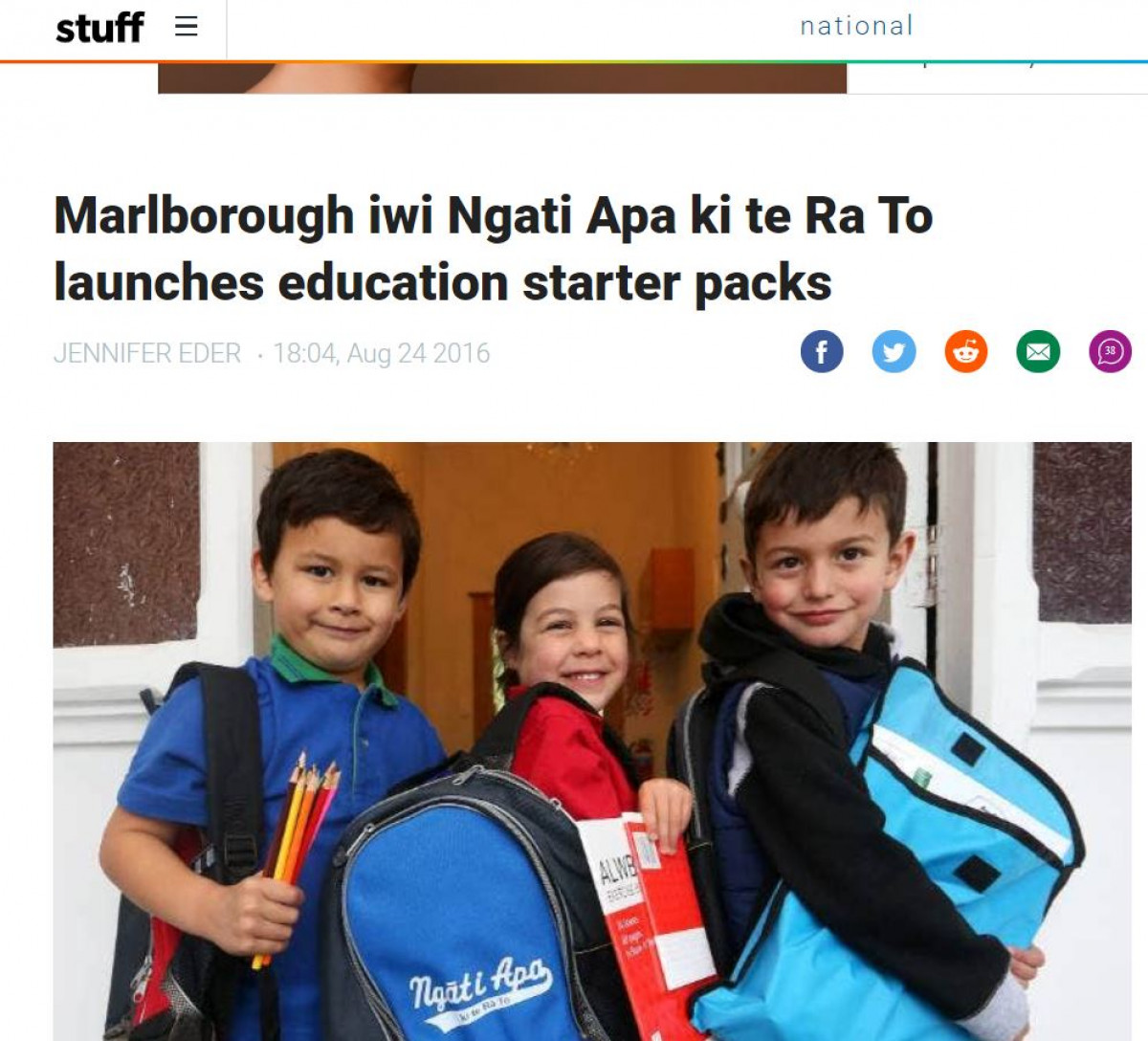 Ngāti Apa ki te Rā Tō launches Education Starter Packs